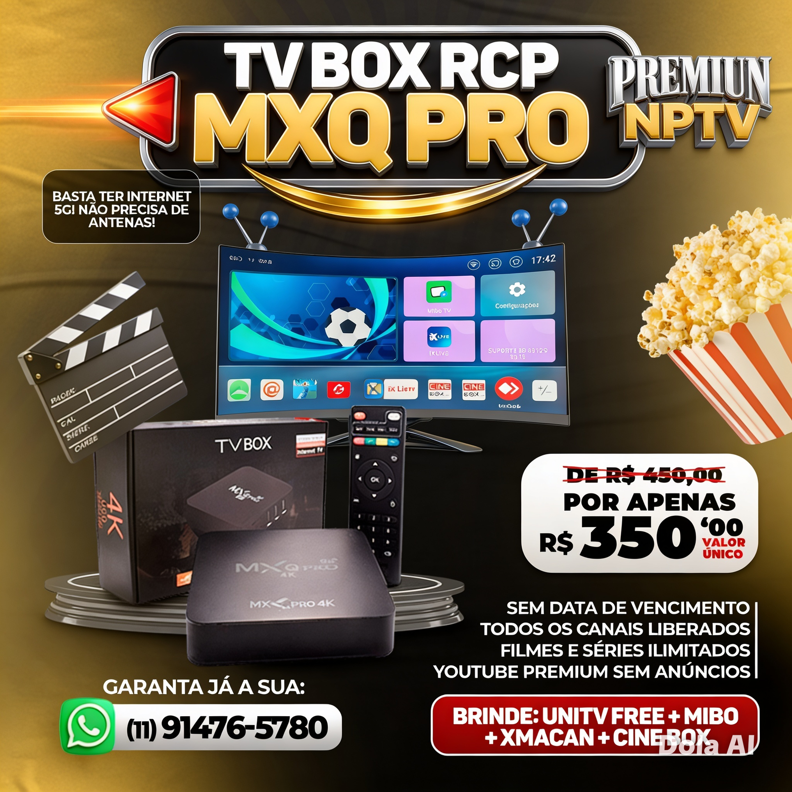 Tv Box com todos canais 